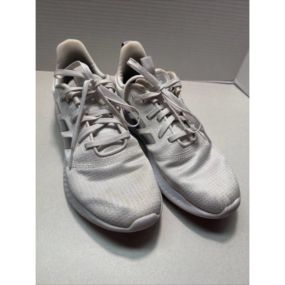 Adidas Womens Puremotion FZ0417 White Running Shoes Sneakers - Size 10